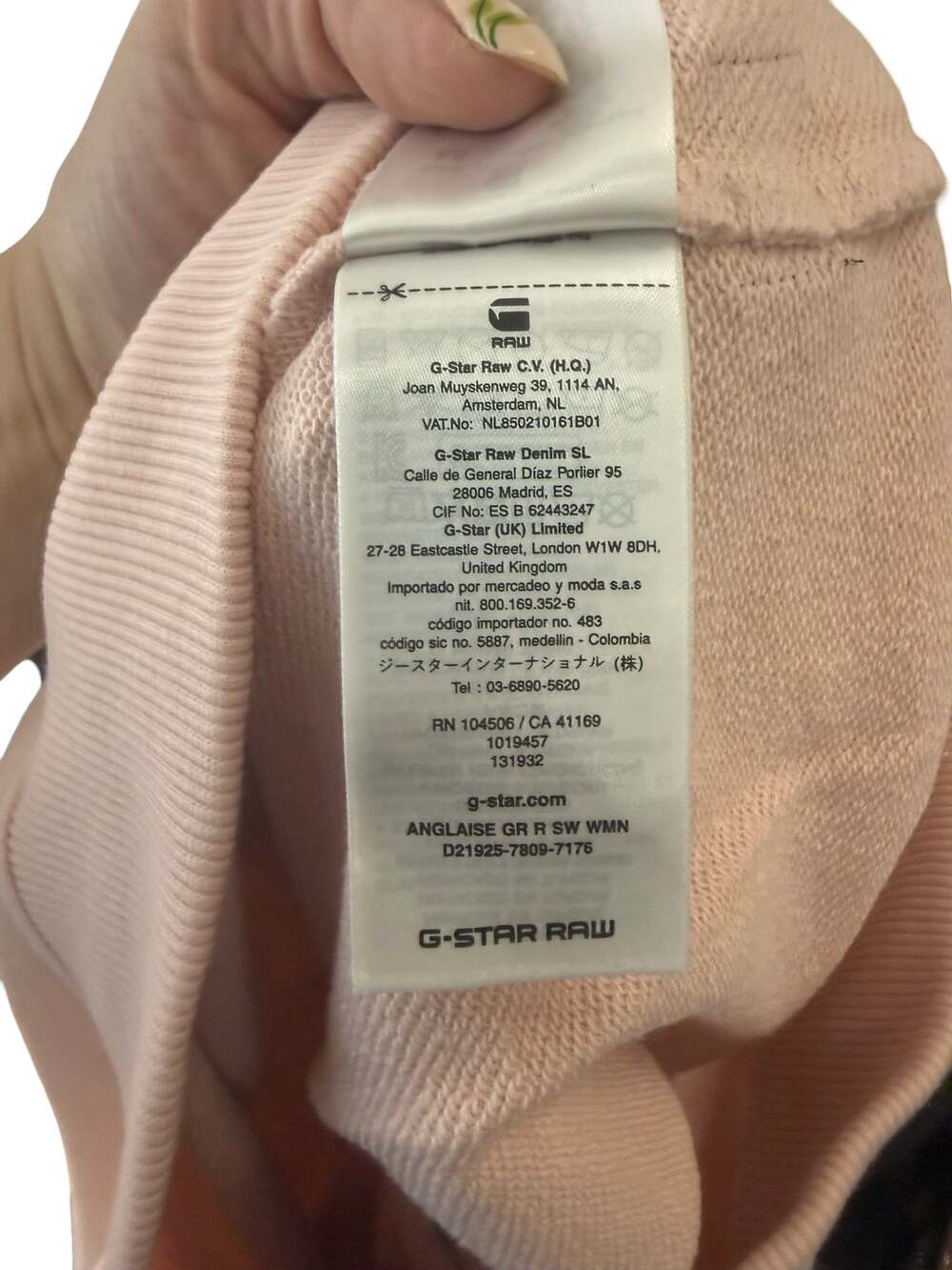 G-Star Raw Anglaise Graphic Sweatshirt Pink Size M - Picture 10 of 12